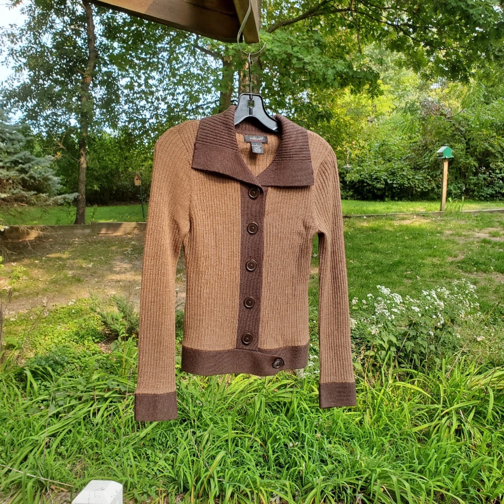 Willi Smith Wool Cardigan Brown Size S